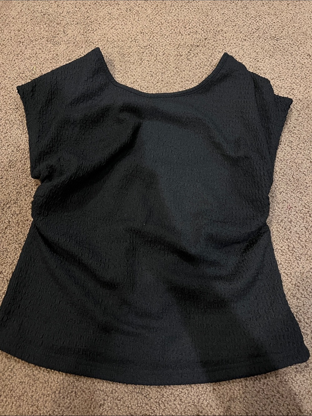 NWT ASTR The Label Smocked Open Back Top Black Size medium